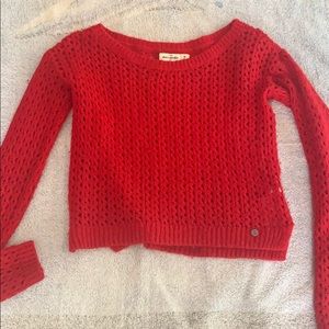 Red Knit Cropped Sweater